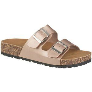 Women Men Gold Summer Sandal Slipper Non-Slip Double Buckle Strap Cork S…